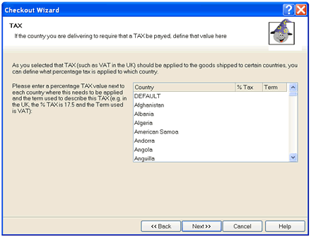 Configure tax for diffrent countries in this fully cusomizable shopping cart software